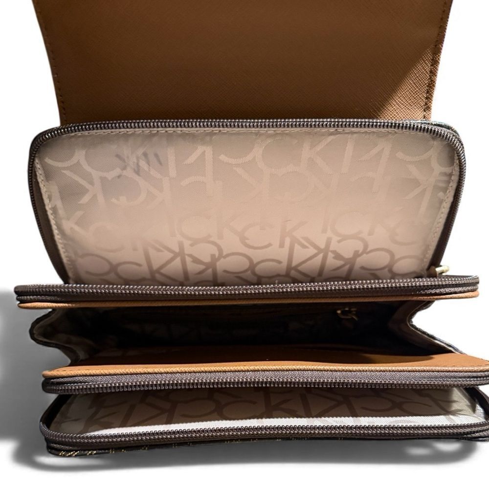 Calvin Klein Monogram Mini Backpack – Brown/Tan - Picture 2 of 3